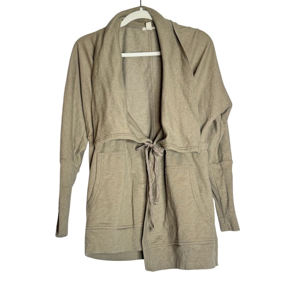Caslon Tan Open Front Tie Waist Cardigan | Size M